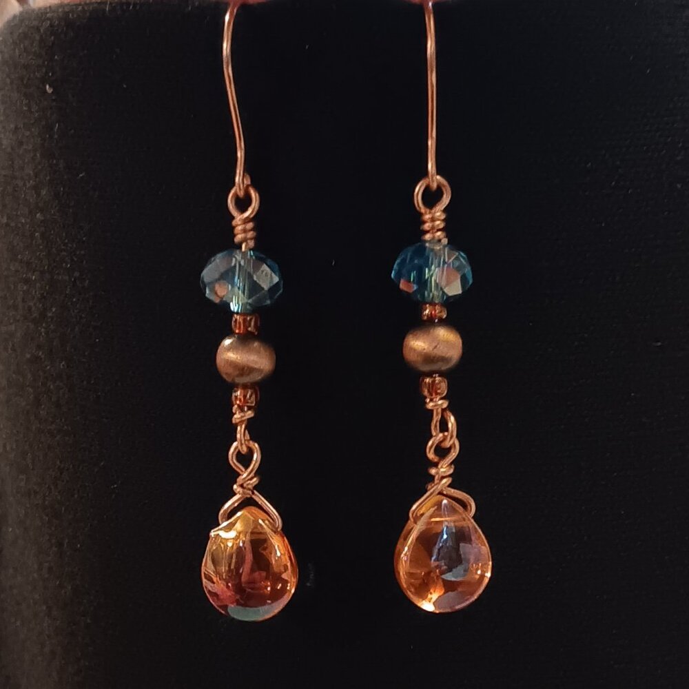 2 for $12 -Beautiful orange drop earrings!